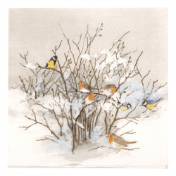 Decoupage napkin Ambiente 33x33 cm three-layer Birds on Branches -1 piece