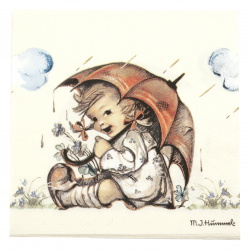 Салфетка за декупаж Ambiente 33x33 см трипластова Umbrella Girl -1 брой