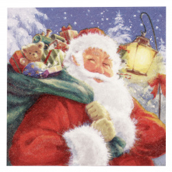 Napkin ti-flair 33x33 cm three-layer Santa with his Presents - 1 piece