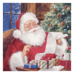 Napkin ti-flair 33x33 cm three-layer Santa Claus checking Wishlist -1 piece
