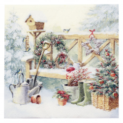 3-Ply Decorative Napkin for Decoupage TI-FLAIR / Winter Gardening / 33x33 cm - 1 piece