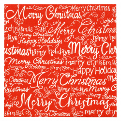 Χαρτοπετσέτα ti-flair 33x33 cm τριών στρώσεων Christmas Words κόκκινο -1 τεμάχιο