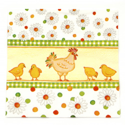 Салфетка ti-flair 33x33 см трипластова Chicks and Daisies -1 брой
