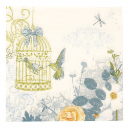 Decoupage Napkin TI-FLAIR with 3 Layers / Birdcage / 33x33 cm - 1 piece