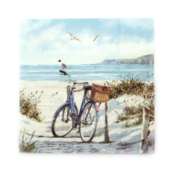 Ambiente decoupage napkin 33x33 cm three-layer Bike at the Beach - 1 piece