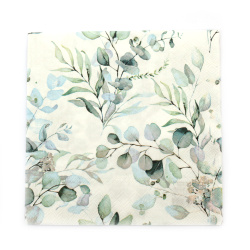 Napkin for decoupage Ambiente 33x33 cm three-layer Eucalyptus All Over - 1 piece