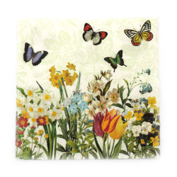 Χαρτοπετσέτα  για ντεκουπαζ Ambiente 33x33 cm τριών στρώσεων Spring Bloomers - 1 τεμάχιο