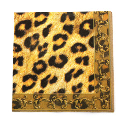 Șervețel pentru decoupage Ambiente 33x33 cm Ornament de leopard în trei straturi - 1 bucată