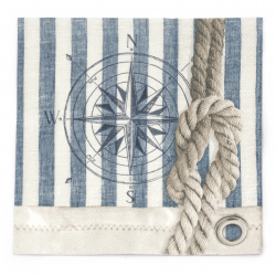 Decoupage napkin Ambiente 33x33 cm three-layer Compass and Rope - 1 piece