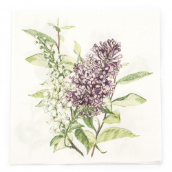 Napkin for decoupage Ambiente 33x33 cm three-layer Lilac white - 1 piece