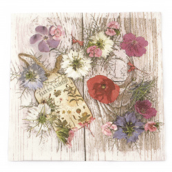 Decoupage napkin Ambiente 33x33 cm three-layer Summer Flowers - 1 piece