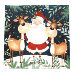 Салфетка ti-flair 33x33 см трипластова  Santa and Funny Reindeers  -1 брой