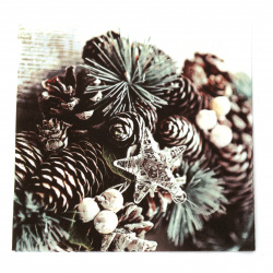 Napkin for Decoupage Ti-flair 33x33 cm three-layer Wreath with Glass Star - 1 piece