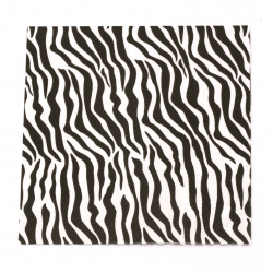 Χαρτοπετσέτα ti-flair 33x33 cm τριών στρώσεων Zebra Pattern μαύρο-άσπρο -1 τεμάχιο