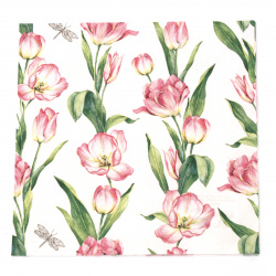 Салфетка ti-flair 33x33 см трипластова  Chaines de Tulipes pink  -1 брой