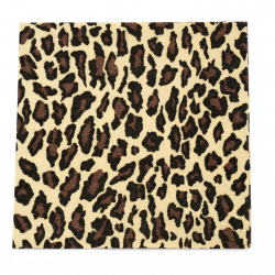 Napkin for Decoupage Ti-flair 33x33 cm three-ply Leopard Pattern nature - 1 piece