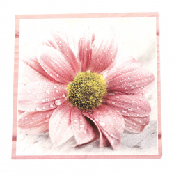 Napkin for Decoupage Ti-flair 33x33 cm three-layer Candy Pink Flowers - 1 piece