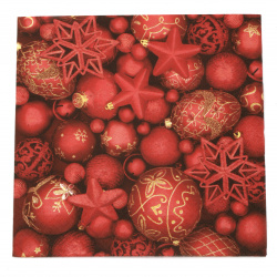 Χαρτοπετσέτα ti-flair 33x33 cm τριών στρώσεων Bolas Rojas de Navidad -1 τεμάχιο