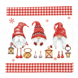 Decoupage napkin - Ti-flair 33x33 cm three-layer Scandinavian Gnomes - 1 piece