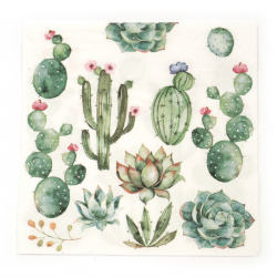 Decoupage napkin - Ti-flair 33x33 cm three-ply Cactus and Succulents - 1 piece
