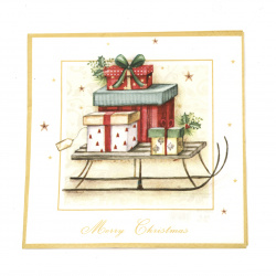 Χαρτοπετσέτα ti-flair 33x33 cm τριών στρώσεων Merry Christmas Sleigh -1 τεμάχιο