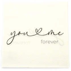 Napkin Ti-Flair, 33x33 cm, Three-Ply, Featuring "You and Me Forever" - 1 Piece