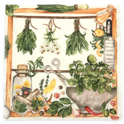 Ti-Flair Napkin, 33x33 cm, Three-Ply, Featuring Herbs and Spices - 1 piece