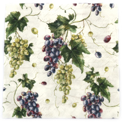 Napkin Ti-Flair, 33x33 cm, Three-Ply, Featuring Vignes and Feuilles - 1 Piece