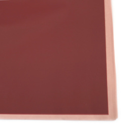 Matte cellophane for packaging and decoration with edging, 58x58 cm, burgundy - 20 sheets