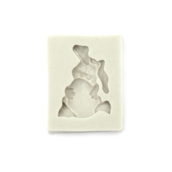 Silicone mold /mould/ 39x53x10 mm rabbit