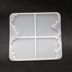 Silicone mold /mould/ 235x235x10 mm, four divisions of 110x110 mm