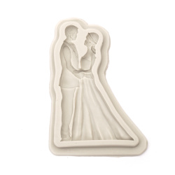 Bride and Groom Silicone mold for Fondant, Cake, Decoration, 140x90x14 mm, Shape: Newlyweds