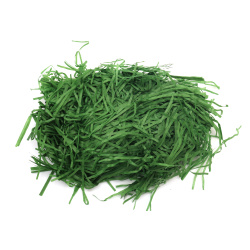 Paper grass for DIY  artificial micro gardening projects, color green - 50 grams