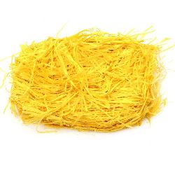 Paper grass for handmade decoraton color dark yellow - 50 grams