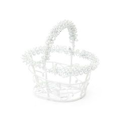 Not Available Online. You can also buy at EM ART stores and at +359 884 000 893 Ellipse Basket Metal, Decoration Hobby DIY 70x50x70 mm white
