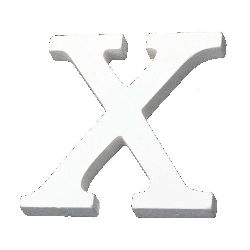 Wooden Letter "X" 110x90x12 mm,  White