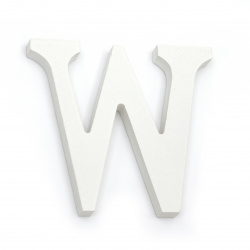 Ξύλινο γράμμα  "W" 110x180x12 mm - λευκό