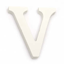 Wooden Letter "V" 110x100x12 mm, White