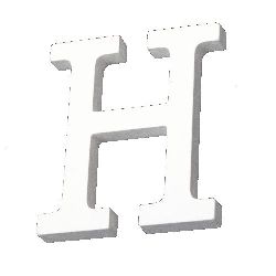 Ξύλινο γράμμα "H" 110x88x12 mm-λευκό