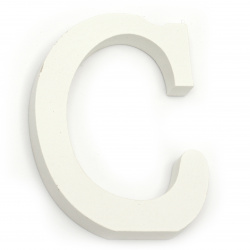 Lemn cu litere "C" 110x85x12 mm - alb