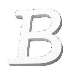 Ξύλινο γράμμα "Β" 110x85x12 mm - λευκό