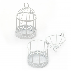 Bird cage metal 55x97 mm color white