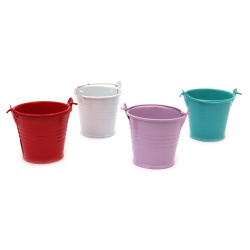 Metal bucket for decoration 60x43x53 mm ASSORTED colors