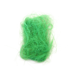 Twisted green rainbow angel hair, approximately 10 grams