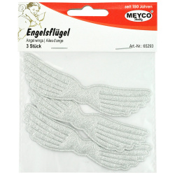 Ангелски крила от текстил 10.3x2 см Lurex Meyco цвят сребро -3 броя