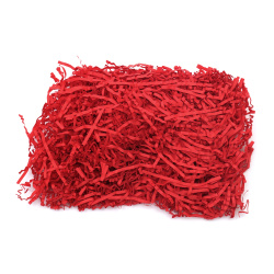 Crinkle Paper Grass, Shredded Paper suitable for Decoration, DIY Crafts or Gift Wrapping Filler, Color Red - 30 grams