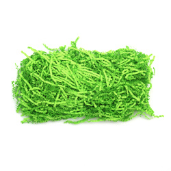 Къдрава хартиена трева подходяща за декорация или пълнеж цвят зелен светъл -30 грама
