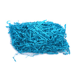 Къдрава хартиена трева подходяща за декорация или пълнеж цвят син -30 грама