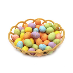 Easter egg basket with 50 Easter eggs, 25x18 mm
