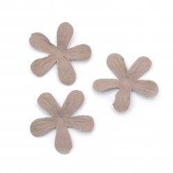 Flowers made of suede paper 40 mm color lavender pastel - 10 pieces